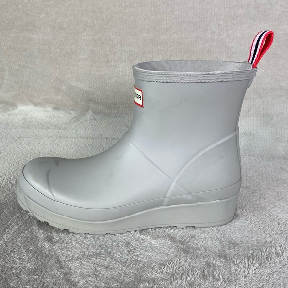 Hunter Boots Womens Size 8 Gray Play Short Rain Ankle Rubber Waterproof NEW - Picture 2 of 10